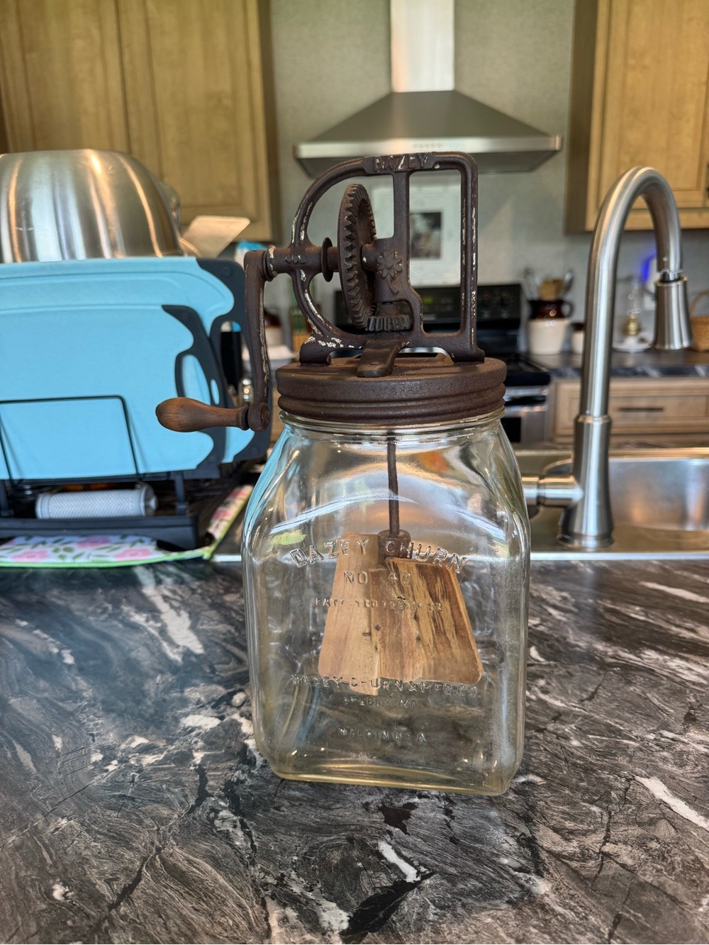 Antique Glass Dazey No. 40 Butter Churn